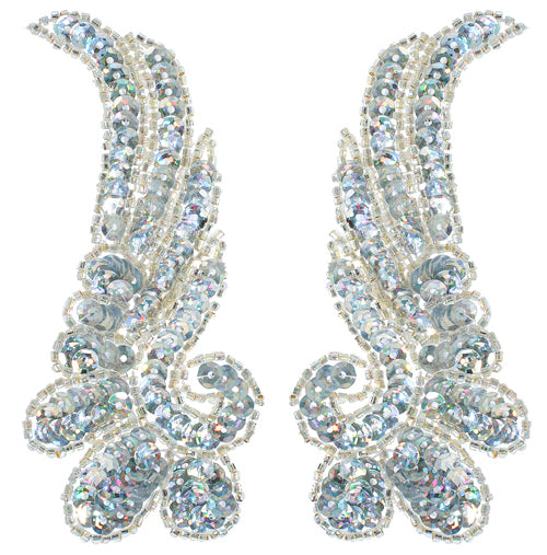 Beaded Wing Appliqué Motif – 13x5.5cm (2pcs) Sequin Embellishment
