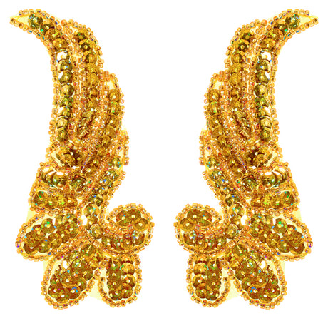 Beaded Wing Appliqué Motif – 13x5.5cm (2pcs) Sequin Embellishment