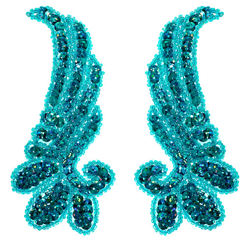 Beaded Wing Appliqué Motif – 13x5.5cm (2pcs) Sequin Embellishment