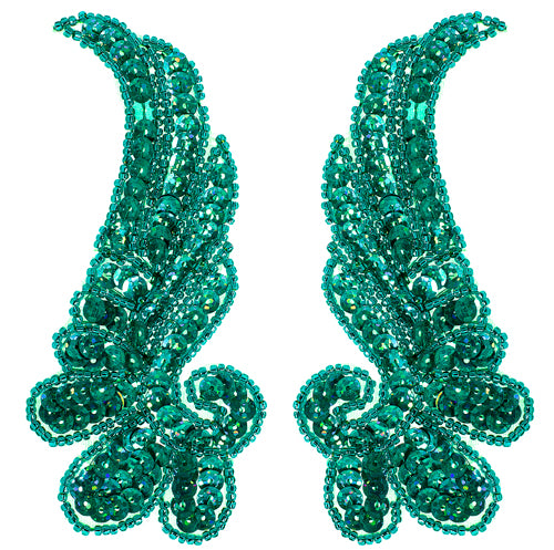 Beaded Wing Appliqué Motif – 13x5.5cm (2pcs) Sequin Embellishment