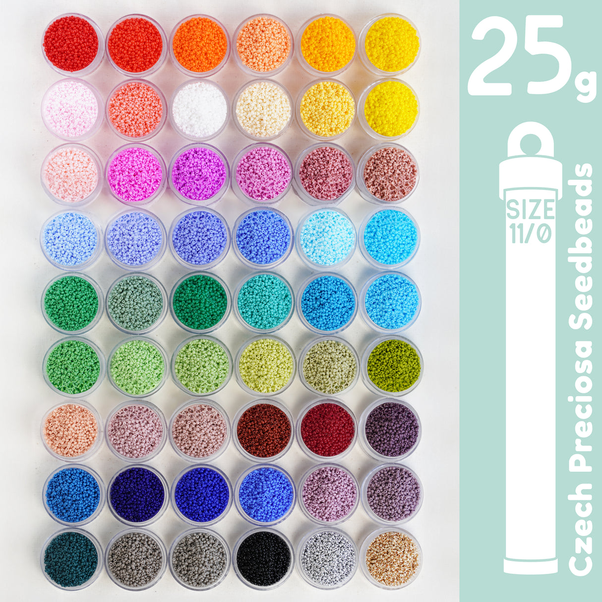 Preciosa Czech Seed Beads 11/0 Opaque – Jewelry & Beadwork Supplies – 23g Vials – 52 Color Options