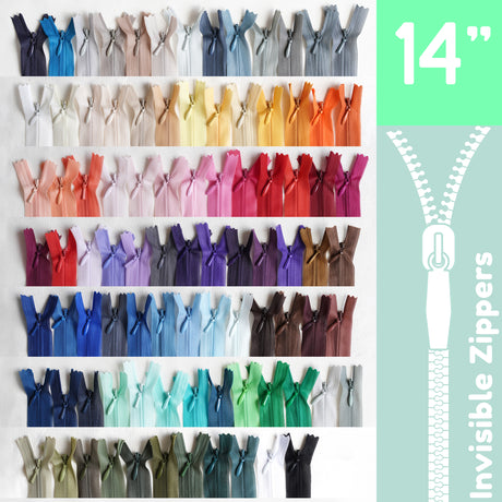 Invisible Zippers - Size 14" | Premium Quality Zippers for Sewing & Crafting