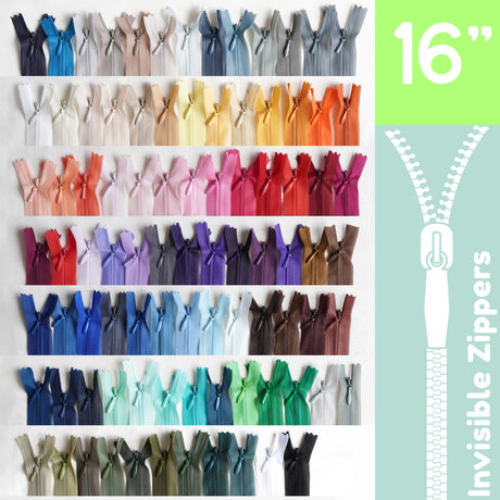 Invisible Zippers - Size 16" | Premium Quality Zippers for Sewing & Crafting