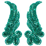 Beaded Wing Appliqué Motif – 13x5.5cm (2pcs) Sequin Embellishment